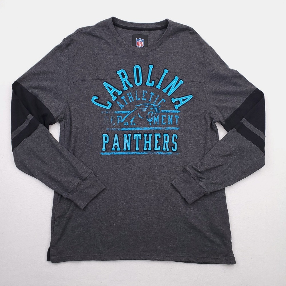 Carolina Panthers Shirt Mens XXL Gray Blue Long Sleeve Crew NFL Football - Picture 1 of 12